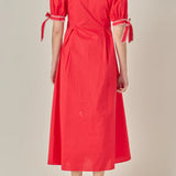 Stitch Detailed Midi Dress