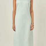 Satin Sleeveless Midi Dress