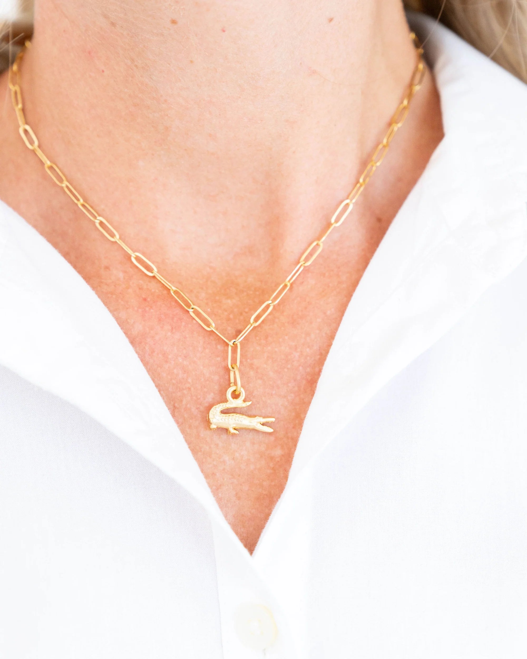 Small Alligator Paperclip Necklace