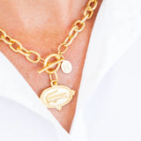 Alligator Intaglio Toggle Necklace