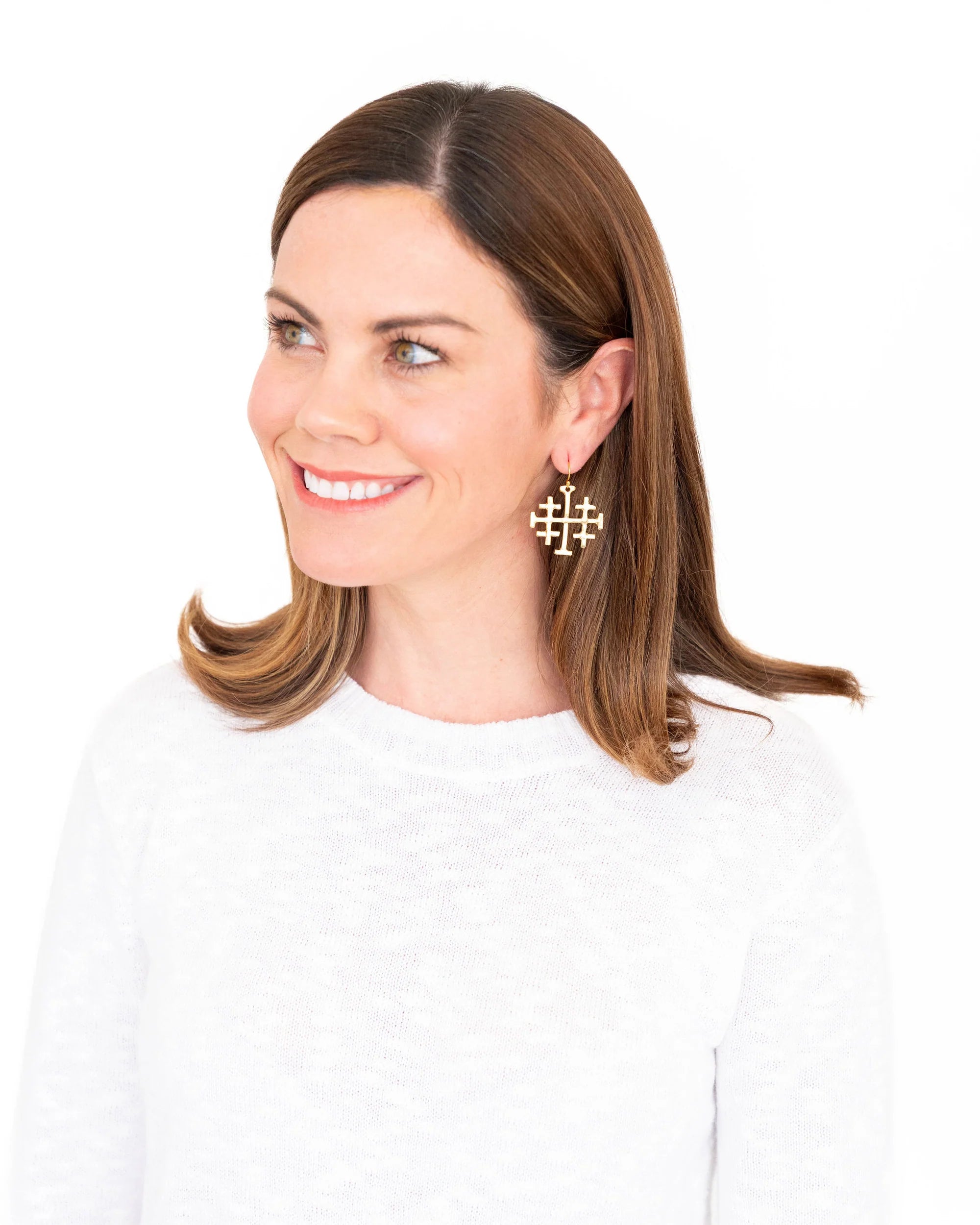 Large Jerusalem Cross Earrings