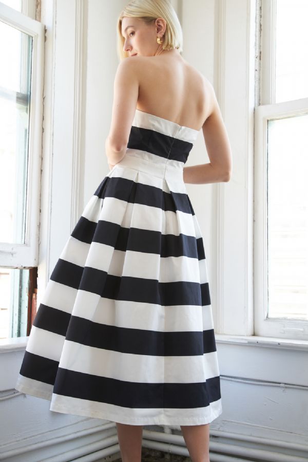 Audrey Striped Midi Dress
