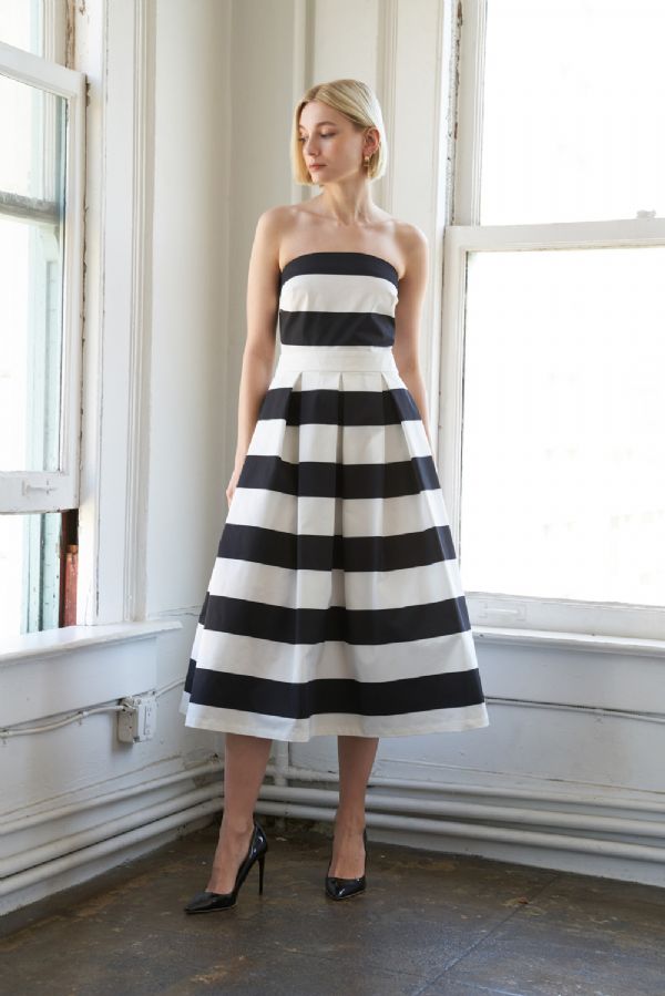 Audrey Striped Midi Dress
