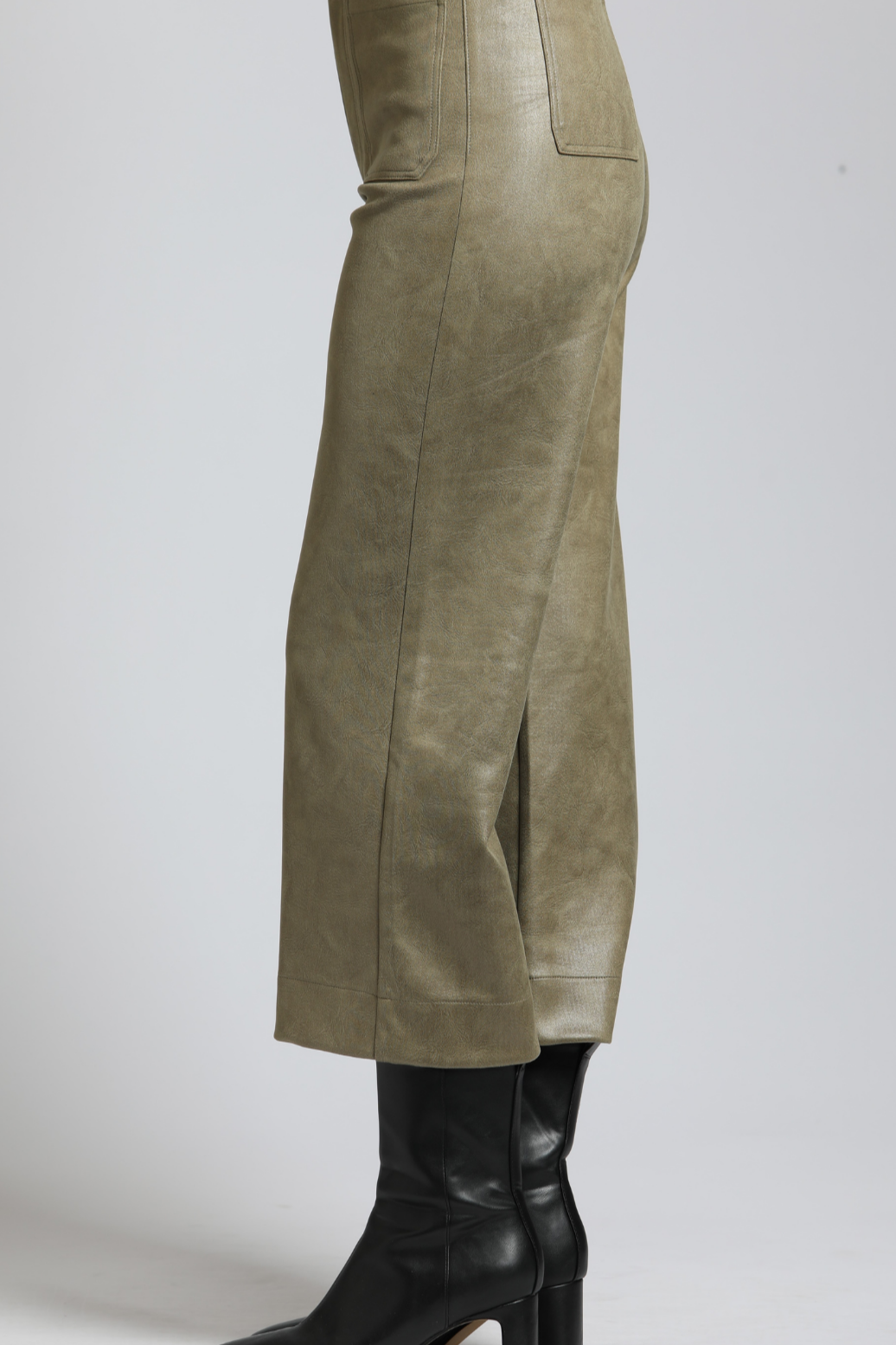 Vegan Leather Wide Leg Pant