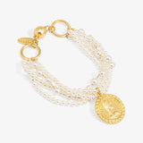 Layered Pearl Coin Magnet Bracelet