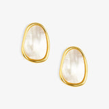 Sea Light Pebble Mother Of Pearl Stud