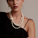 Collar Necklace with Oversized Pearl
