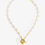 Pearl Beaded Collar Necklace with Tube Spacers