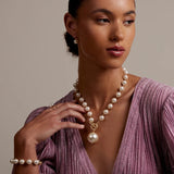Pearl Beaded Collar Necklace with Tube Spacers