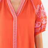 Embroidered Puff Sleeve Top