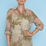 Sequined Embroidered Shirt