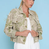Embroidered Button Front Jacket