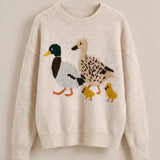 Mallard Duck Intarsia Knit Sweater