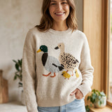 Mallard Duck Intarsia Knit Sweater