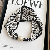 Pearl Silk Scarf Necklace