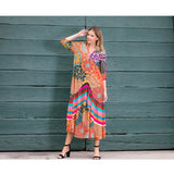 Vintage Boho Mixed Print Maxi dress