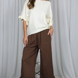 Ruffle Dolman Sweater Top