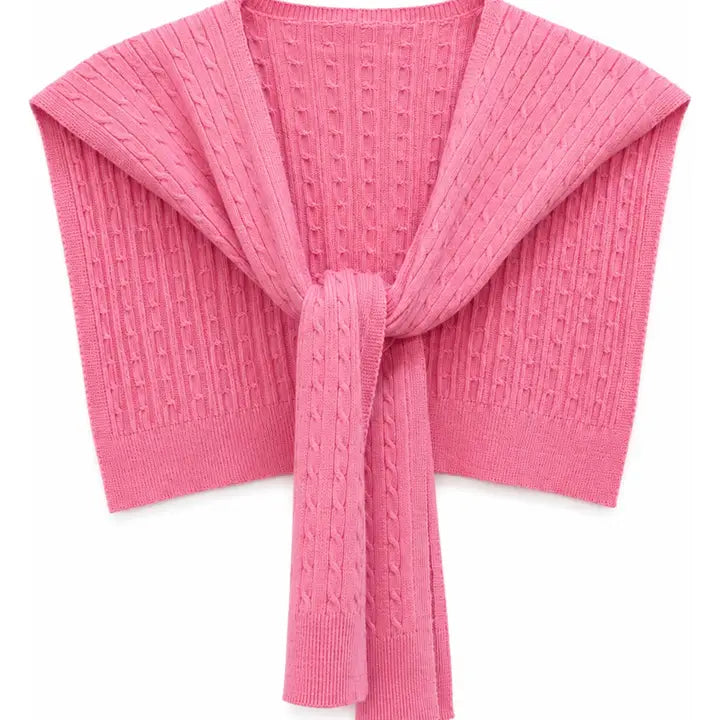 Nora Cable Knit Shoulder Wrap