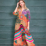 Vintage Boho Mixed Print Maxi dress
