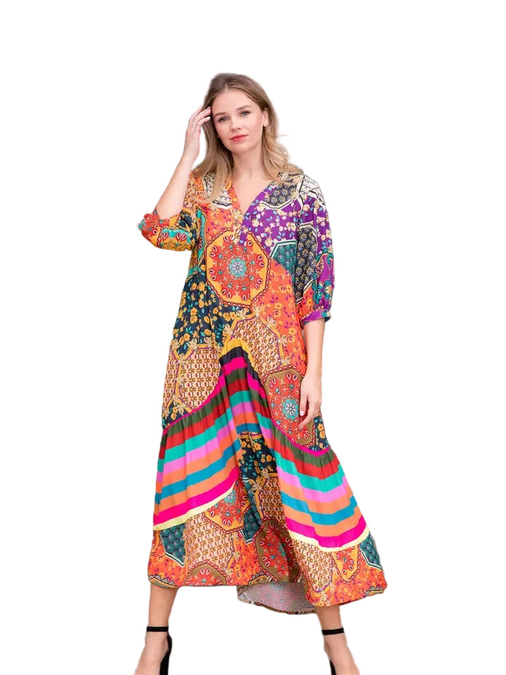 Vintage Boho Mixed Print Maxi dress Twisted Sisters! Vintage Boho Mixed Print Maxi dress Twisted Sisters!