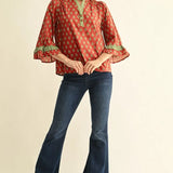 Bell Sleeve Floral Top