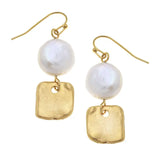 Gold wit Freshwater Pearl Earring