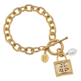 Jerusalem Cross Lock Toggle Bracelet