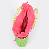 Watermelon Handbag Faux Straw Crochet