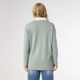 Jensen Sweater With Woven Collar