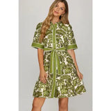 Contrast Piping Mini Dress