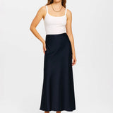 Kiera Satin Midi Skirt
