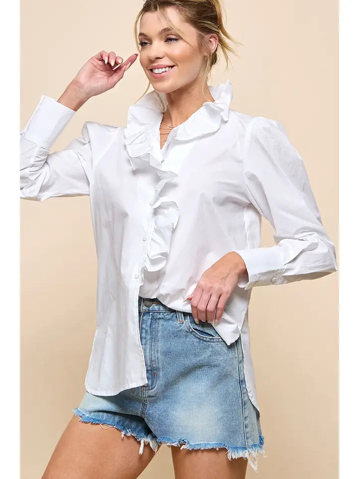 Ruffle Long Sleeve Top