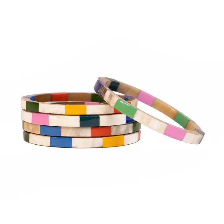 Watercolor Tile Bangle Set