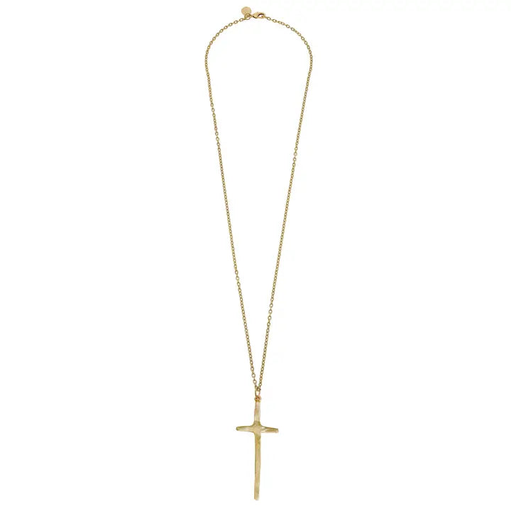 Susan Shaw Elongated Long Cross Necklace