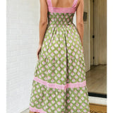 Las Floral Print Maxi Dress