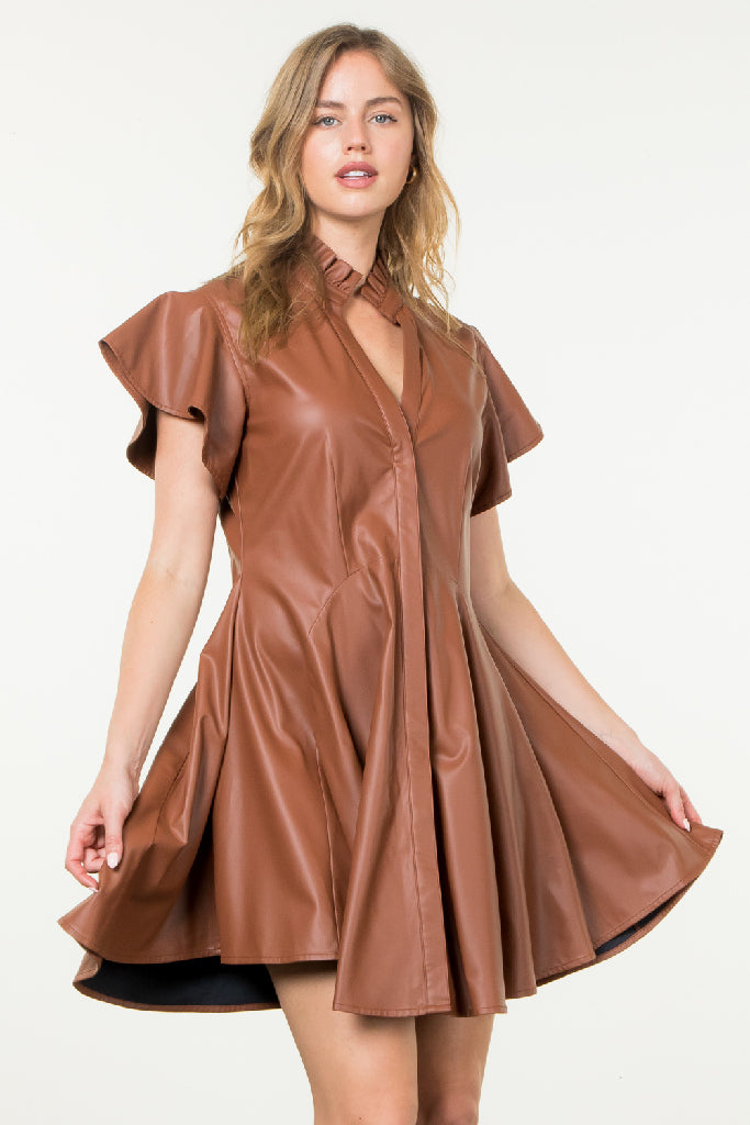 Amy Faux Leather Mini Dress