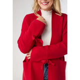 Bow Sleeve Cardigan With Pockets