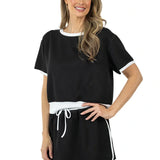 Contrast Matching Skirt Set