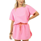 Contrast Matching Skirt Set