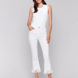 Wide Leg  Fringe Hem Jean-CHB