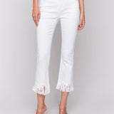 Wide Leg  Fringe Hem Jean-CHB