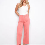 Cropped Patch Pocket Twill Pant