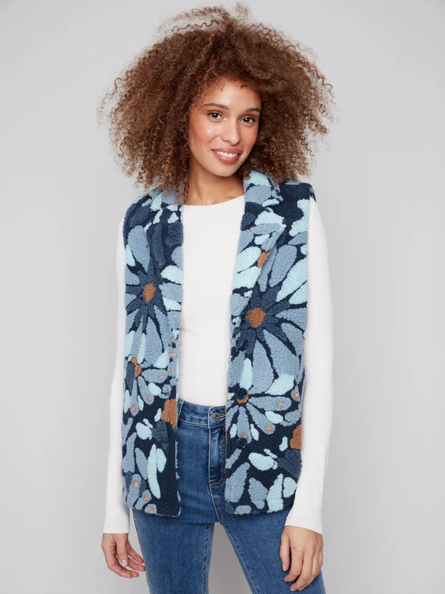 Floral Sherpa Vest