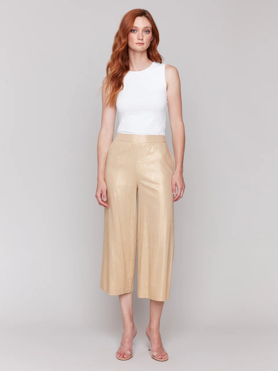 Linen Blend Cropped Pants