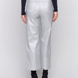 Metallic Wax Flared Pants