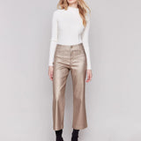 Metallic Wax Flared Pants