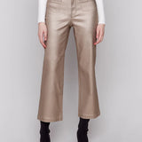 Metallic Wax Flared Pants
