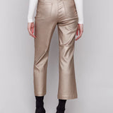 Metallic Wax Flared Pants