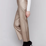 Metallic Wax Flared Pants
