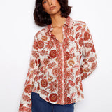 Cotton Voile Button-Up Blouse